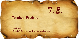 Tomka Endre névjegykártya
