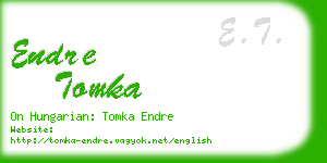 endre tomka business card